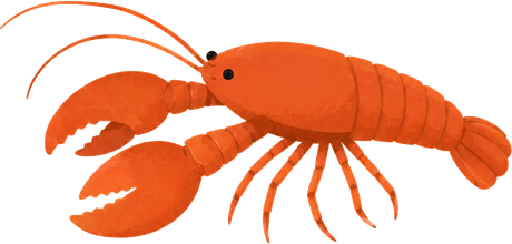 The lobster snips the German sentence into English